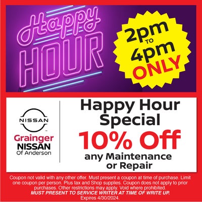 10% Off Happy Hour Special