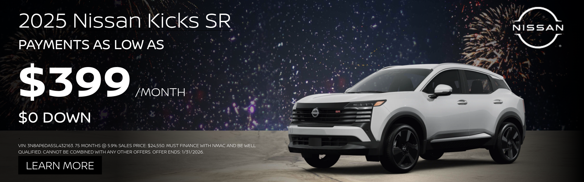 2025 Nissan Kicks SR Payments as low as $399