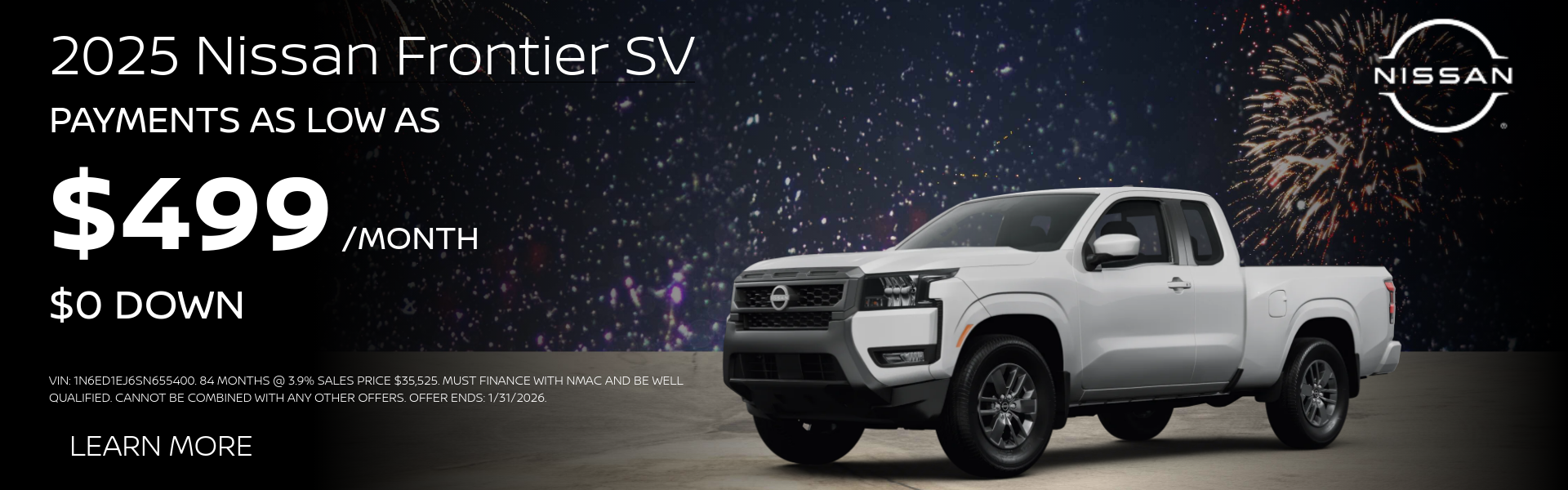 2025 Nissan Frontier SV Payments as low as $499