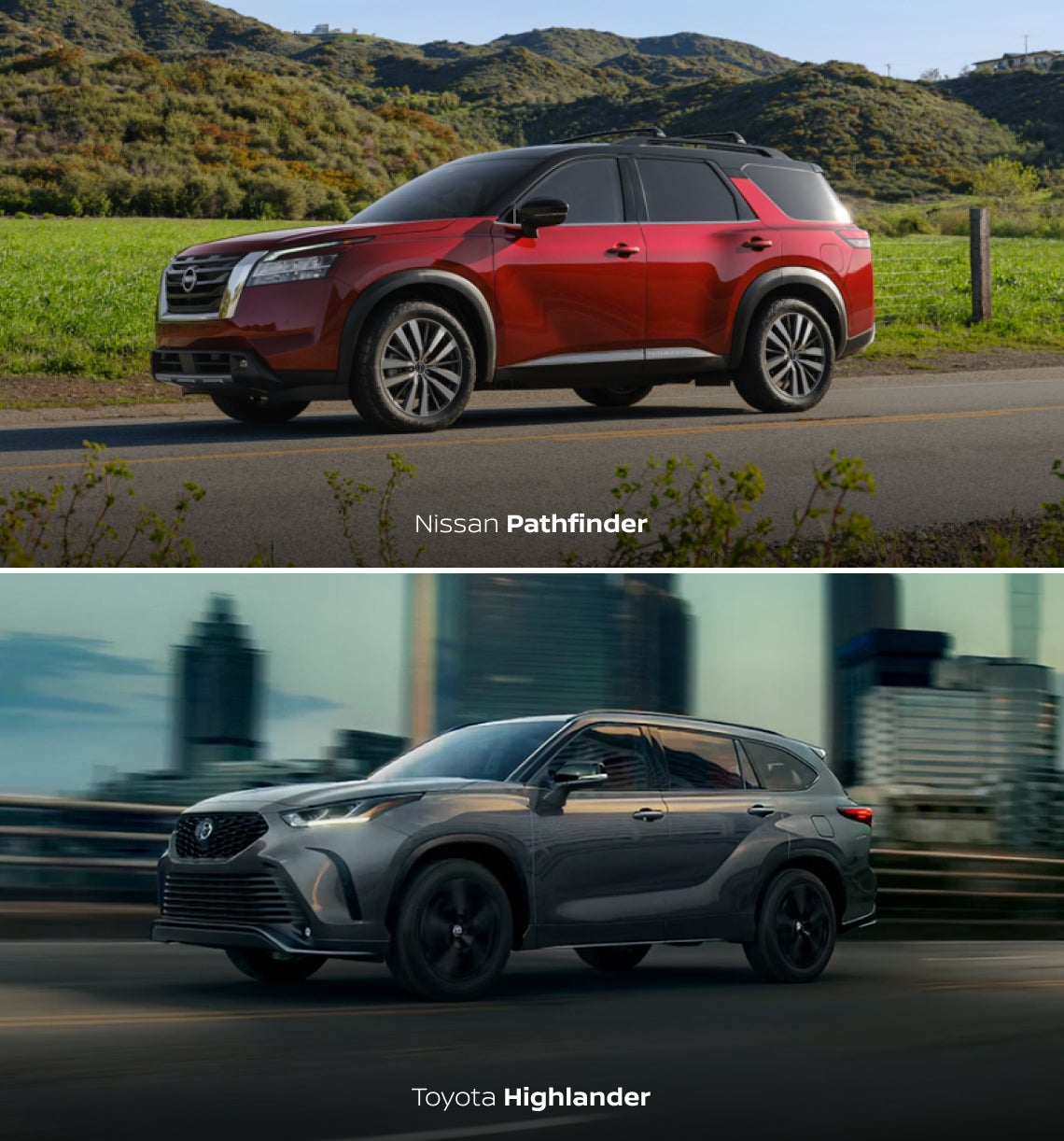 Nissan Pathfinder vs. Toyota Highlander Size