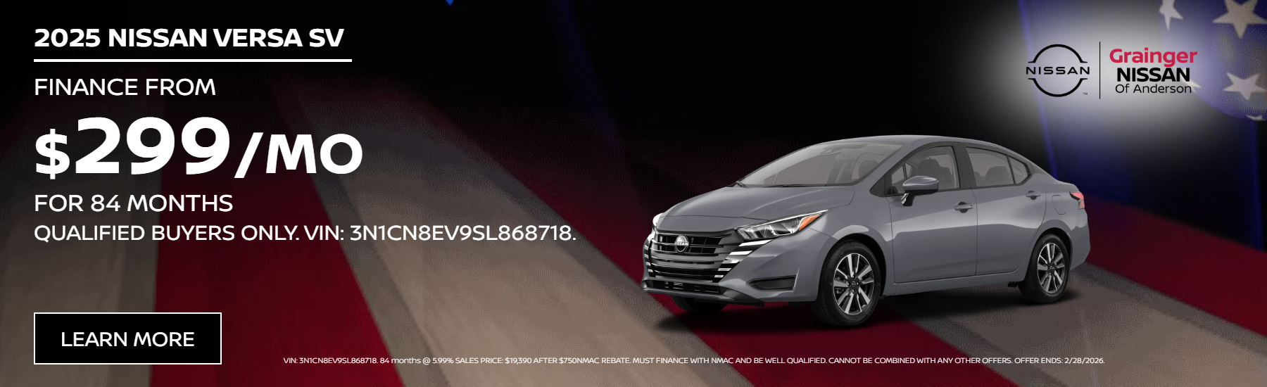 February 2025 Nissan Versa SV DESKTOP